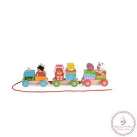 Moni Toys Fa kisvonat állatos 39 cm