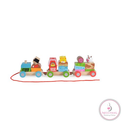 Moni Toys Fa kisvonat állatos 39 cm