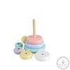 Moni Toys FAJÁTÉK montessori torony karikákkal  8dbos