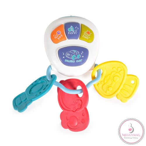 Moni Toys Műanyagjáték zenélő kocsikulcs fehér