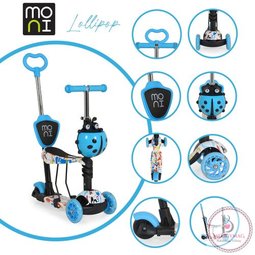 MONI Lollipop roller üléssel katicás kék