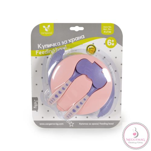 Cangaroo JELLY Tál szett villával, kanállal PINK