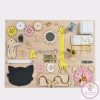 Moni Toys Montessori matatófal közép 50x37,5cm órás, lányos