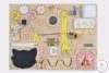 Moni Toys Montessori matatófal közép 50x37,5cm órás, lányos