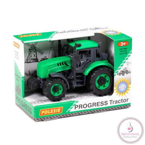 Polesie Toys  91222 lendkerekes, hátrahúzós traktor ZÖLD