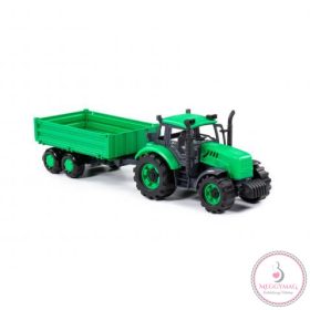   POLESIE Toys lendkerekes  traktor dönthető utánfutóval ZÖLD