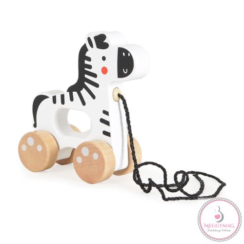FAJÁTÉK húzható zebra FEHÉR