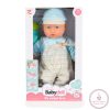 BABA 41 cm-es fiú baba, csíkos, kantáros nacis VKÉK/szürke
