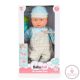 BABA 41 cm-es fiú baba, csíkos, kantáros nacis VKÉK/szürke