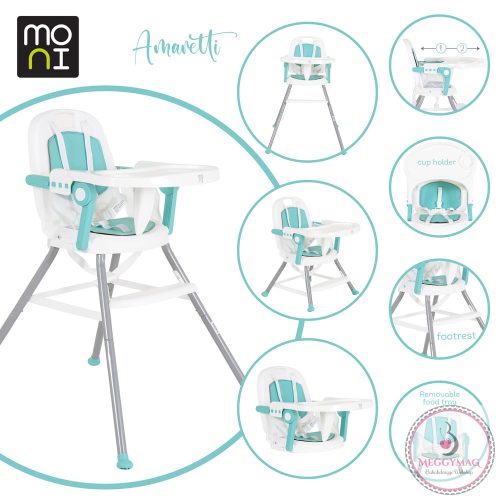 MONI Amaretti 3in1 szétszedhető etetőszék menta