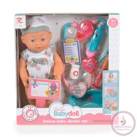 Tutu love Baba 31 cmes baba doktor szett, hanggal szürke