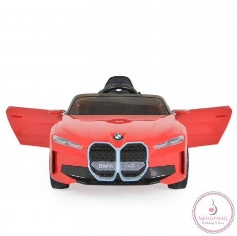 BO BMW i4 elektromos kisautó 2motor, 115cm, 30kg-ig PIROS