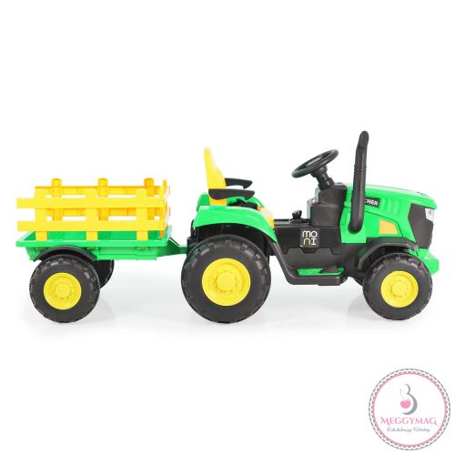 MONI BO Rancher elektromos traktor utánfutóval zöld
