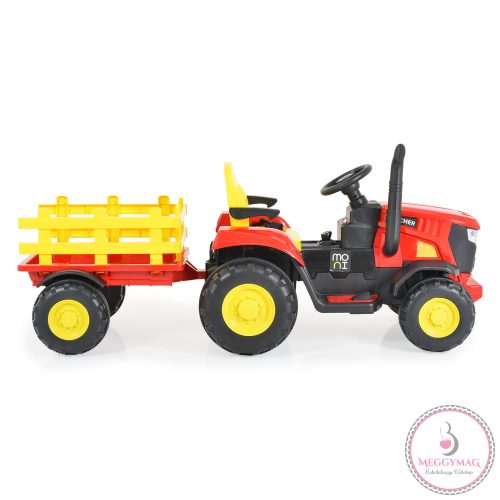 MONI BO Rancher elektromos traktor utánfutóval piros/sárga