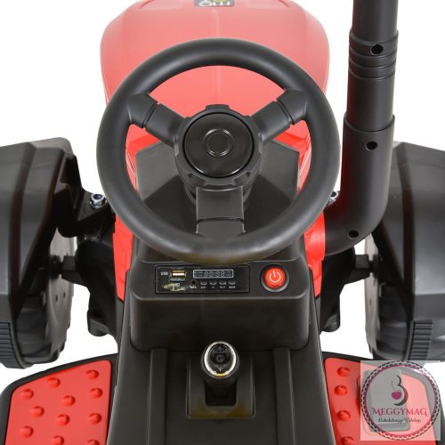 MONI BO Rancher elektromos traktor utánfutóval piros/sárga