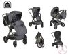 iCLICK Babakocsi 2in1 szett 22kg, aluminium váz, fordítható ülés, autom. csukható SZÜRKE