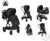 iCLICK Babakocsi 2in1 szett 22kg, aluminium váz, fordítható ülés, autom. csukható FEKETE