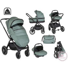   CHRISTIANO babakocsi szett 3in1 lapra csukható, alu váz, 22kgig ZÖLD