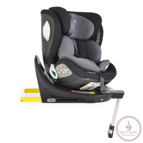 I-SMART autós ülés 40-150cm, I-SIZE támasztóláb, oldalvédelem, ISOFIX, okosgomb SZÜRKE