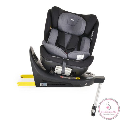 I-SMART autós ülés 40-150cm, I-SIZE támasztóláb, oldalvédelem, ISOFIX, okosgomb SZÜRKE