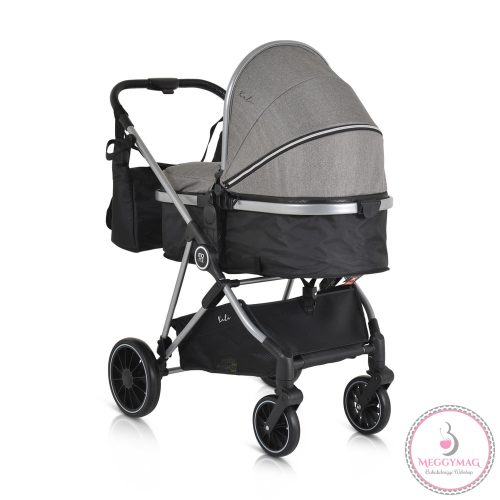 Kali babakocsi 2in1 lapra csukható, megfordítható+táska szürke