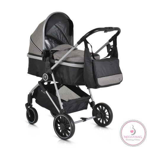 Kali babakocsi 2in1 lapra csukható, megfordítható+táska szürke