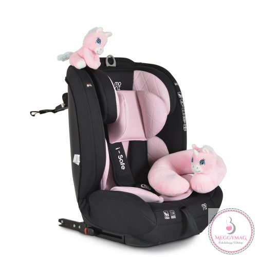 ISAFE autósülés ISIZE és ISOFIX ülésemelővé alakítható 76-150cm PINK