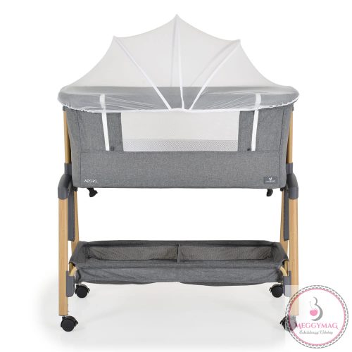 ADORO babaöböl szúnyoghálóval, 7 poz. dönthető, kerekes,+tároló SZÜRKE