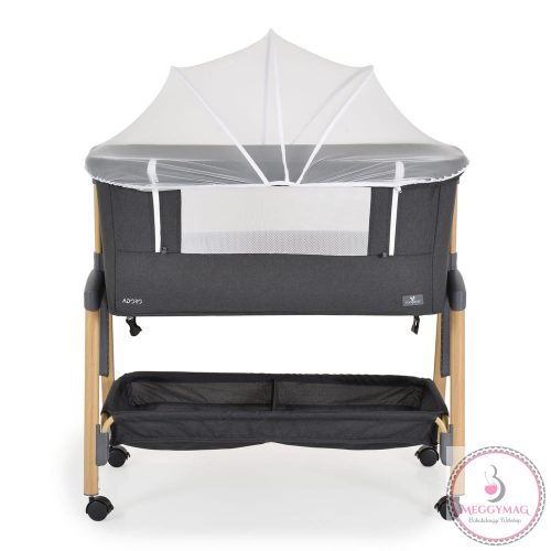 ADORO babaöböl szúnyoghálóval, 7 poz. dönthető, kerekes,+tároló FEKETE