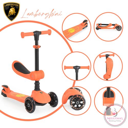 Lamborghini 2IN1 ráülős roller NARANCS