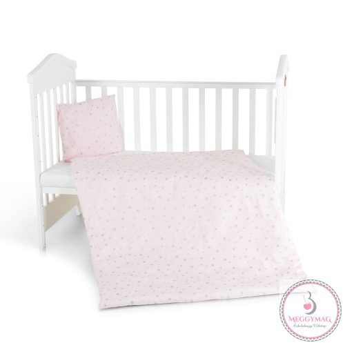 Nook 3 részes bébi ágynemű huzat garnitúra PINK CSILLAG