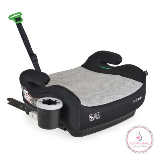 I-SWIFT ülésemelő pohártartóval 125-150cm I-SIZE és ISOFIX SZÜRKE