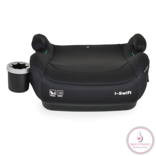 I-SWIFT ülésemelő pohártartóval 125-150cm I-SIZE és ISOFIX FEKETE