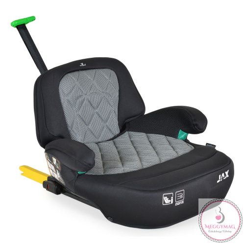 JAX autós ülésmagasító háttámlával 125-150cm rögzítő hevederrel, ISOFIX SZÜRKE