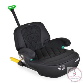   JAX autós ülésmagasító háttámlával 125-150cm rögzítő hevederrel, ISOFIX FEKETE