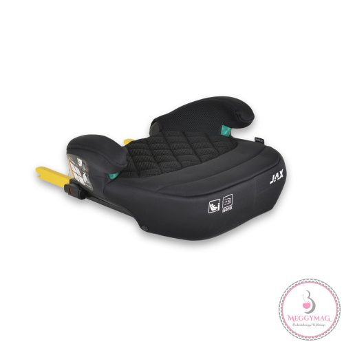 JAX autós ülésmagasító háttámlával 125-150cm rögzítő hevederrel, ISOFIX FEKETE