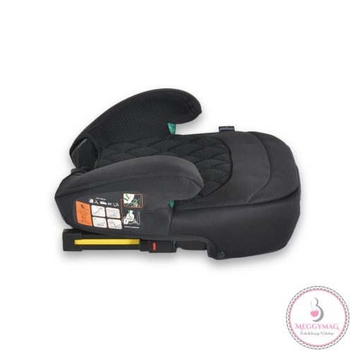 JAX autós ülésmagasító háttámlával 125-150cm rögzítő hevederrel, ISOFIX FEKETE