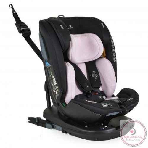 GRAVITY I-size autós ülés 40-150cm, SPS, forgatható talp, pamut huzat PINK