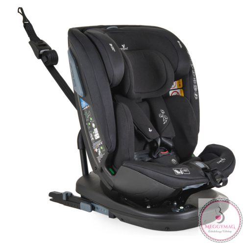 GRAVITY I-size autós ülés 40-150cm, SPS, forgatható talp, pamut huzat FEKETE