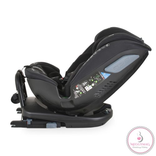 GRAVITY I-size autós ülés 40-150cm, SPS, forgatható talp, pamut huzat FEKETE