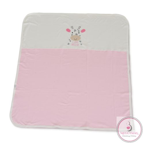 MUM Zsiráfos takaró 90*100cm PINK/rózsa