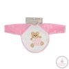 BEAR előke hosszú ujjal, macis mintával, pvc/textil PINK