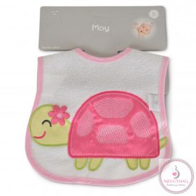 MAY előke  2 rétegű, tépőzáras, teknősös lány PINK