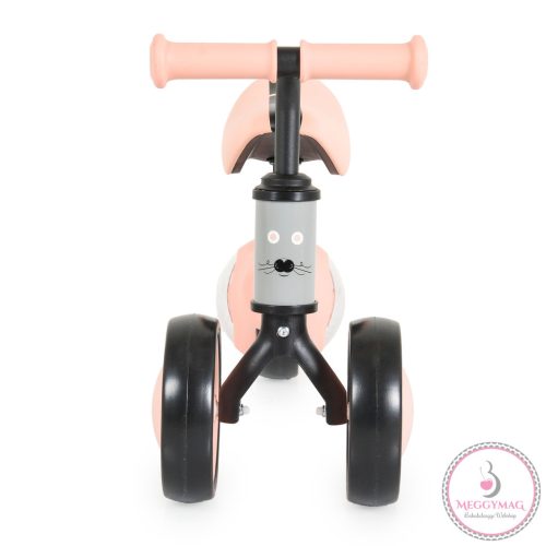 WEE mini futóbicikli 3 kerekű járgány, elöl 2 kerék, világító hátsó kerékkel PINK/rózsa