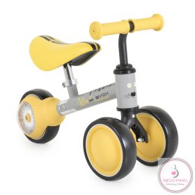   WEE mini futóbicikli 3 kerekű járgány, elöl 2 kerék, világító hátsó kerékkel SÁRGA