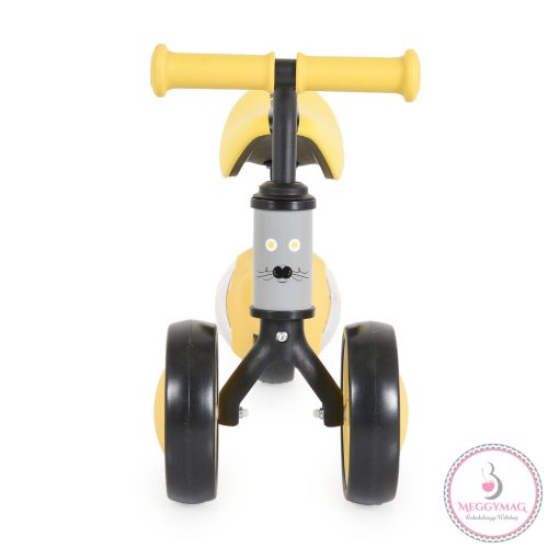 WEE mini futóbicikli 3 kerekű járgány, elöl 2 kerék, világító hátsó kerékkel SÁRGA