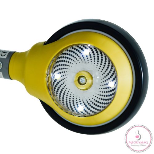 WEE mini futóbicikli 3 kerekű járgány, elöl 2 kerék, világító hátsó kerékkel SÁRGA