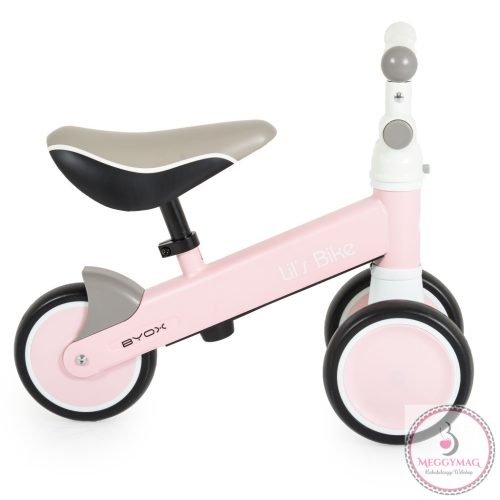 LIL'S mini futóbicikli 3 kerekű járgány, elöl 2 kerék, elfordítható kormánnyal PINK/rózsa