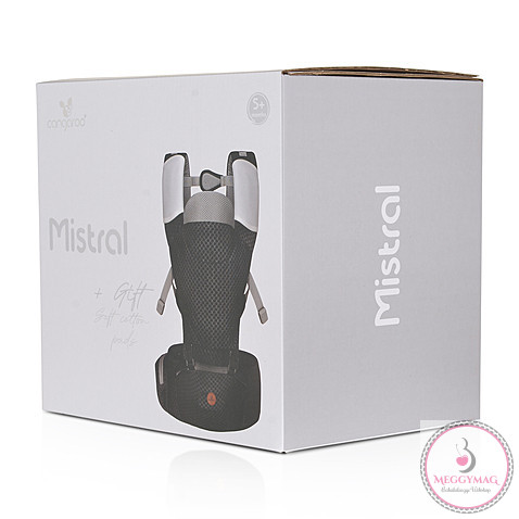 MISTRAL bébi hordozó 3 poziciós, ergonomikus, hálós TÜRKIZ