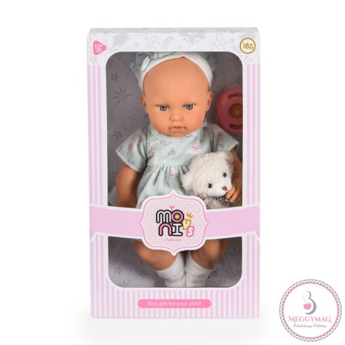 BABA 30cm újszülött macival MENTA